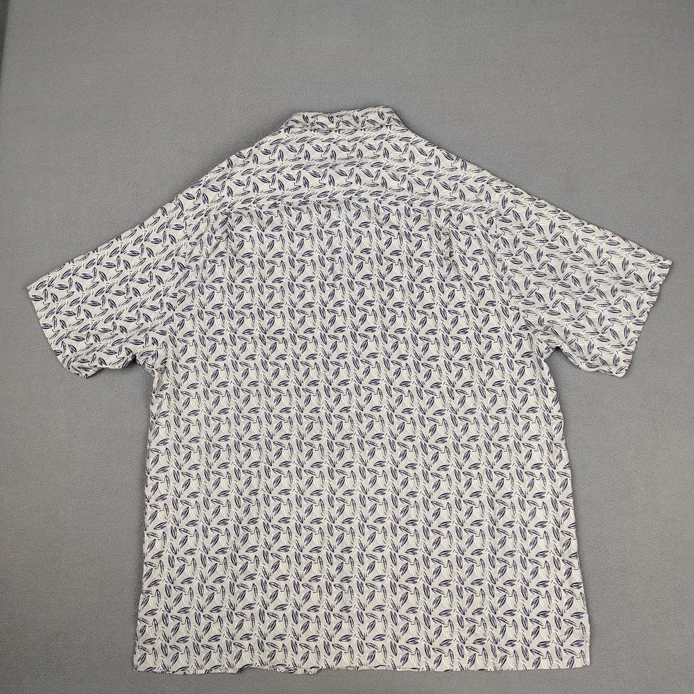 Vintage Silk 100% Silk Button Up Shirt Men 2XL Gray Casual Abstract Geometric - Picture 9 of 10